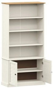 Libreria vigo 85x35x170 cm in legno massello di pino bianco