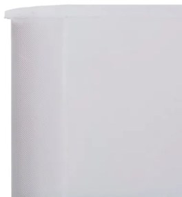 Paravento a 5 Pannelli in Tessuto 600x120 cm Bianco Sabbia