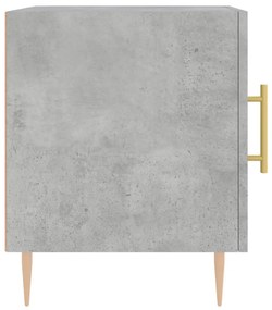 Comodino Grigio Cemento 40x40x50 cm in Legno Multistrato