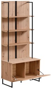 DODO - libreria moderna colore rovere con 4 mensole e un'anta