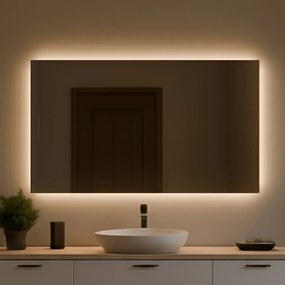 Specchio bagno retroilluminato LED 120x70cm su šaltu LED apšvietimu 7000K, šiltu apšvietimu 3000K arba neutraliu apšvietimu 4500K