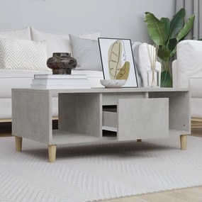 Tavolino Salotto Grigio Cemento 90x50x36,5 Cm Legno Multistrato /