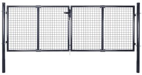 Cancello Per Giardino Rete İn Acciaio Zincato 289x75 Cm Grigio /