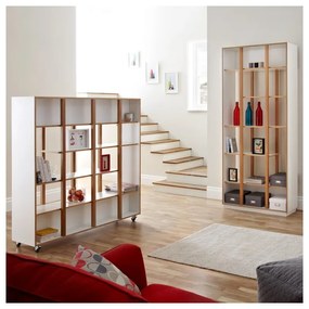 Libreria bianca in rovere 90x210 cm Newbury - Woodman