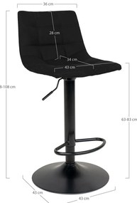 Sgabelli da bar neri in set di 2 88 cm Middelfart - House Nordic