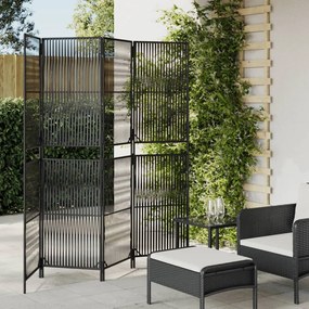 Divisorio Per Ambienti A 4 Pannelli Nero İn Polyrattan /