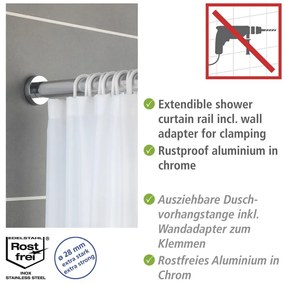 Barra da bagno telescopica in argento, lunghezza 70-115 cm Luz - Wenko