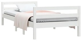Giroletto bianco 90x200 cm in legno massello di pino