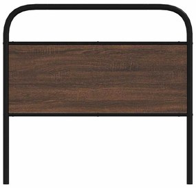 Testiera rovere marrone 90 cm in acciaio e truciolato