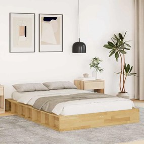 Struttura Letto Senza Materasso 120x190 Cm İn Legno Di Rovere /