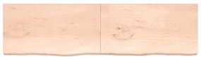 Ripiano a parete 220x60x6 cm legno massello rovere non trattato