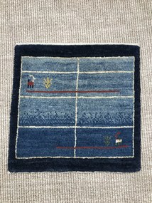 Gabbeh Tappeto 40 x 40 Blu (Iran) Annodato A Mano