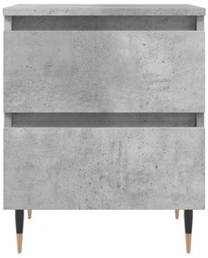 Comodini 2pz Grigio Cemento 40x35x50 cm in Legno Multistrato