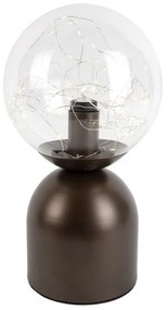 Lampada da tavolo Hotel Chic bronzo scuro con vetro trasparente incl. cavo E27 - Pallon Trend