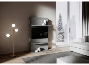 Mobile porta TV 100x170h cm con foro passacavi Antracite Spatolato - LOKI A