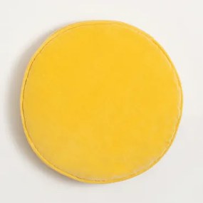 Cuscino rotondo in velluto (Ø40 cm) Kapi Giallo Curry - Sklum