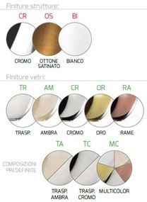 Sospensione Contemporanea Rosone Rett. Future Metallo Cromo Vetro Oro 3 Luci E27