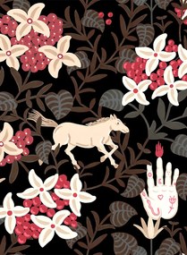 Coordonne Tapete Neo-Flowery - Black