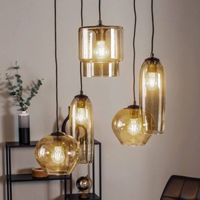 Lampada a sospensione in vetro Svala Euluna, dimmerabile, Alluminio / Grigio / Zincato, Soggiorno / Sala da pranzo, Vetro, Moderno, Lampada a sospensione