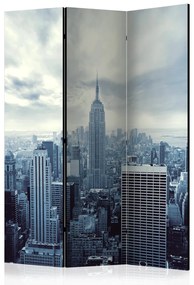 Paravento separè Blue York - architettura di NYC su cielo limpido