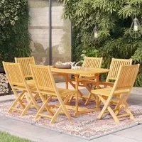 Set da Pranzo da Giardino 7 pz in Legno Massello di Teak 3059563