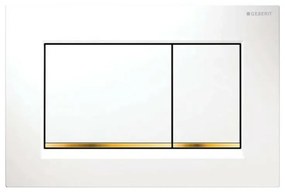 Geberit placca di comando Sigma 30 doppio tasto bianco e oro
