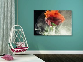 Stampa su tela – Rose con elementi astratti