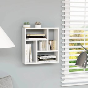 Scaffale Parete Bianco Lucido 45,1x16x45,1 Cm Legno Multistrato /