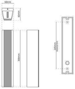 Applique Bidirezionale Bianca 12W CCT, IP65 da esterno - Serie FILO Colore Bianco Variabile CCT