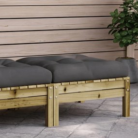 Poggiapiedi Da Giardino Con Cuscino İn Legno Impregnato Di Pino /