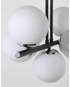 Lampada da soffitto bianca e nera con paralume in vetro ø 15 cm Sail - Squid Lighting