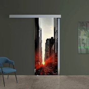 Porta scorrevole Urban in vetro, L 88 x H 215 cm, con binario Atelier