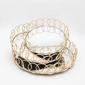 SET 3x Vassoio decorativo diametro 27/33/37 cm oro