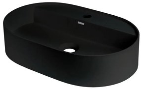 Deante CQS_NU6B - Lavabo da appoggio con foro preforato per rubinetteria SILIA 35x55 cm granito/nero