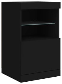 Credenza con luci led nera 41x37x67 cm