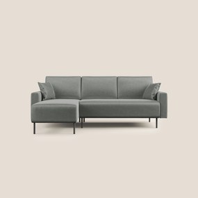 Arthur divano moderno angolare in velluto morbido impermeabile T01 grigio_chiaro Sinistro