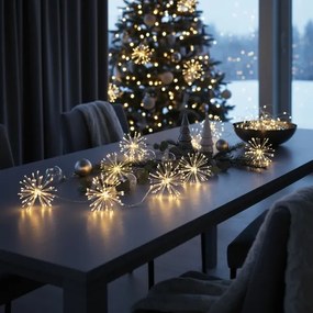 Brilagi - Catena luminosa natalizia LED da esterno, 150 LED, 5 m, IP44, bianco caldo, effetto scintillante