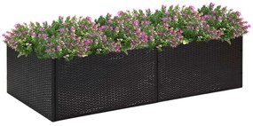 Fioriera Da Giardino Nero 157x80x40 Cm İn Polyrattan /