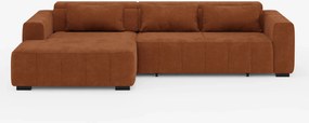 Doric Divano angolare con penisola e sedute allungabili con relax elettrico - poggiatesta reclinabili in tessuto smacchiabile T23