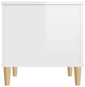 Tavolino Salotto Bianco Lucido 60x44,5x45 cm Legno Multistrato