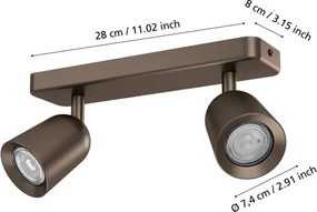 Eglo 901949 - Faretto CAMALDOLI 2xGU10/10W/230V bronzo