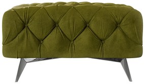 Poggiapiedi verde con rivestimento in velluto Chelsea – Ropez
