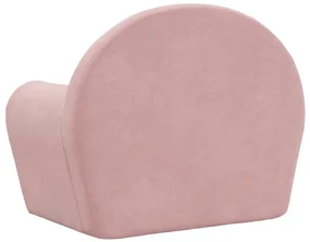 Divano per bambini rosa in morbido peluche