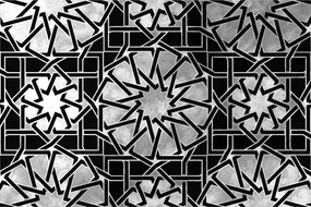 Carta da parati – Mosaico Orientale in Bianco e Nero