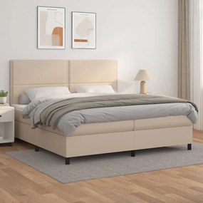 Giroletto A Molle Con Materasso Cappuccino 200x200cm Similpelle /