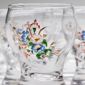 Set 6x bicchiere da liquore limpido - motivo floreale n3