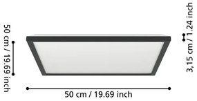 Eglo 901457 - Lampada LED dimmerabile da esterno ROVITO-R 17W/230V 50x50 cm IP44 nero + +TC