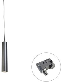 Lampada a sospensione di design nera con adattatore per binario trifase - Tuba Small 3-fasi