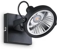 Plafoniera Moderna Glim Metallo Nero 1 Luce Gu10 10W 3000K Luce Calda