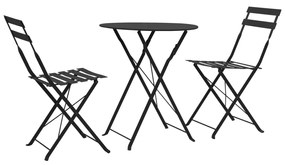 Set Da Bistrot 3 Pz İn Acciaio Nero /